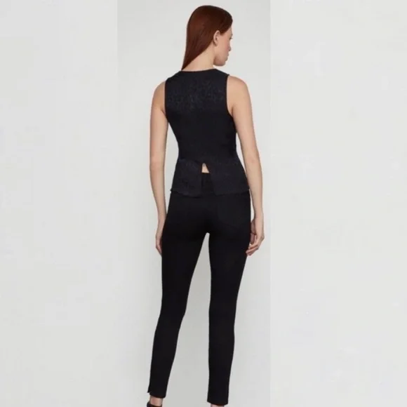 BCBGMaxAzria Black Leopard Twist Front Tank Top - Picture 3 of 5